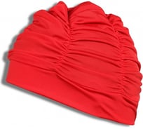 Женская шапочка для плавания INDIGO, ткань LUCRA SM, с драпировкой SM-092 красный
