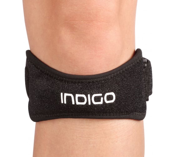 Неопреновый суппорт колена ремень INDIGO Универсальный черный IN196