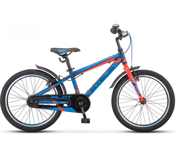 Велосипед STELS Pilot-250 Gent 20" V010, размер рамы 11", тёмно-синий/неон-красный LU078904 1