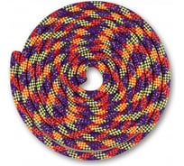 Утяжеленная скакалка для художественной гимнастики INDIGO SM-122 Фиолетово-кораллово-лимонно-серебристый