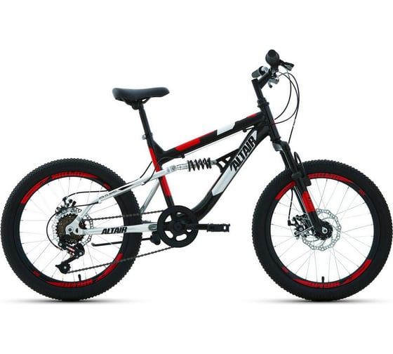 Велосипед Altair MTB FS 20, 2021 г, рост 14", черный/красный, RBKT1F106003 1