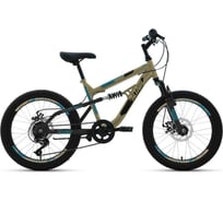 Велосипед Altair MTB FS 20, 2021 г, рост 14", бежевый/черный, RBKT1F106002
