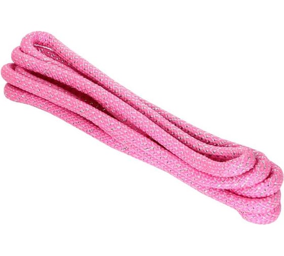 Скакалка для художественной гимнастике AS4 ПП+ПА d10.5 мм, 3 м, неон розовый/серебро, с люрексом 4690222166736 1