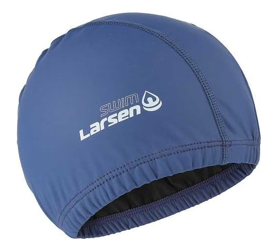 Шапочка плавательная Larsen Swim PU100 синяя 4690222181036