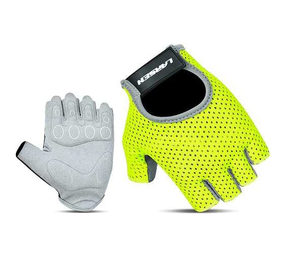 Перчатки для фитнеса Larsen 01-21 Lime/Grey 4690222176858 1
