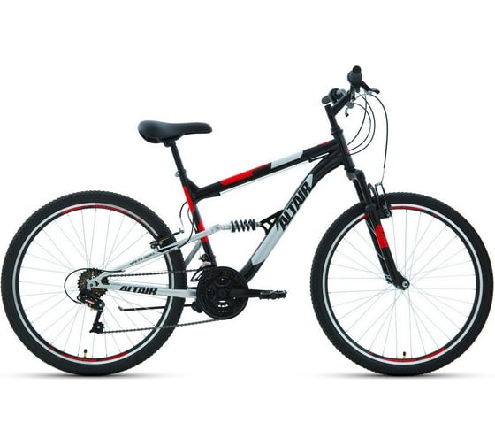 Велосипед ALTAIR MTB FS 26 1.0 рост 18, черный/красный RBKT1F16E008