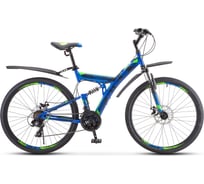 Велосипед STELS Focus MD 27.5" 21-sp V010, размер рамы 19", синий/неоновый зелёный LU083835