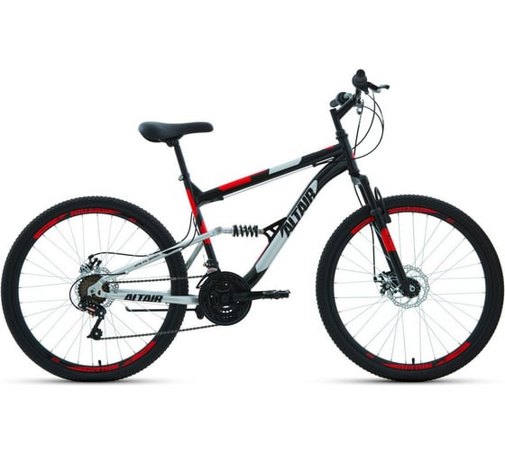 Велосипед ALTAIR MTB FS 26 2.0 disc рост 16, черный/красный RBKT1F16E013