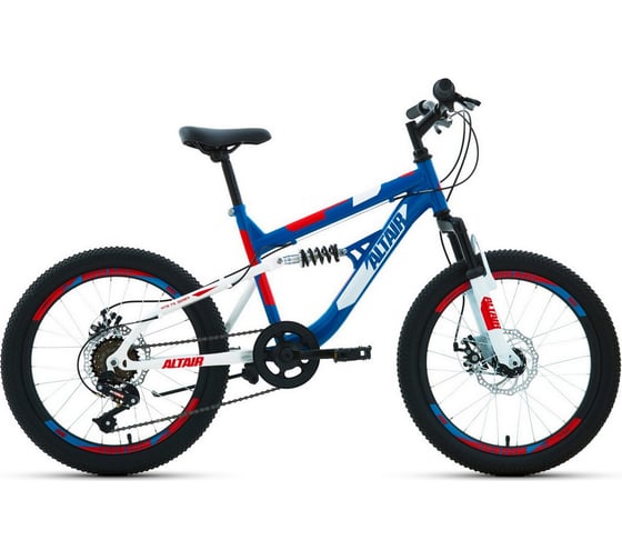 Велосипед ALTAIR MTB FS 20 disc рост 14, синий/красный RBKT1F106005