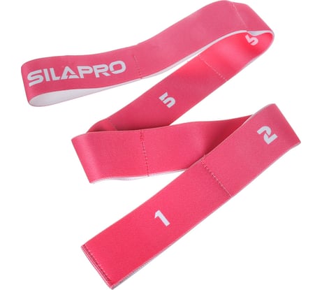 Эспандер-лента SILAPRO с 8 захватами для йоги, растяжки и пилатеса, 90x4 см, сопротивление 7-10 кг, 2 цвета 093-012