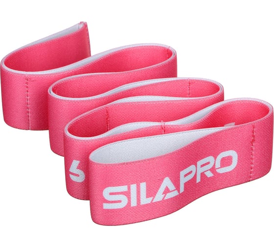 Эспандер-лента SILAPRO с 8 захватами для йоги, растяжки и пилатеса, 90x4 см, сопротивление 7-10 кг, 2 цвета 093-012