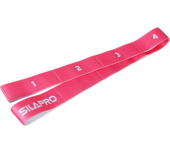 Эспандер-лента SILAPRO с 8 захватами для йоги, растяжки и пилатеса, 90x4 см, сопротивление 7-10 кг, 2 цвета 093-012