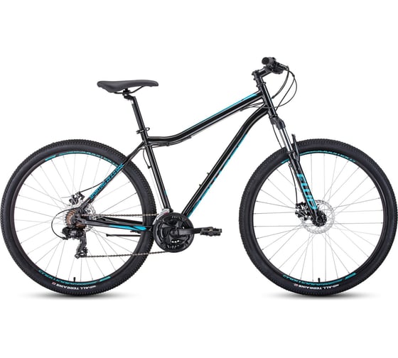 Велосипед FORWARD SPORTING 29 2.2 disc 29, 8 скоростей, рост 19, черный/бирюзовый RBKW1M19G016