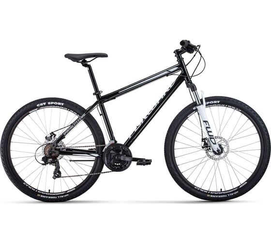 Велосипед FORWARD SPORTING 27.5 2.2 disc 27.5, 8 скоростей, рост 19 черный/белый RBKW1M17G017