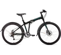 Велосипед FORWARD TRACER 26 2.0 disc 26, 7 скоростей, рост 19, складной, черный/бирюзовый 1BKW1C467002