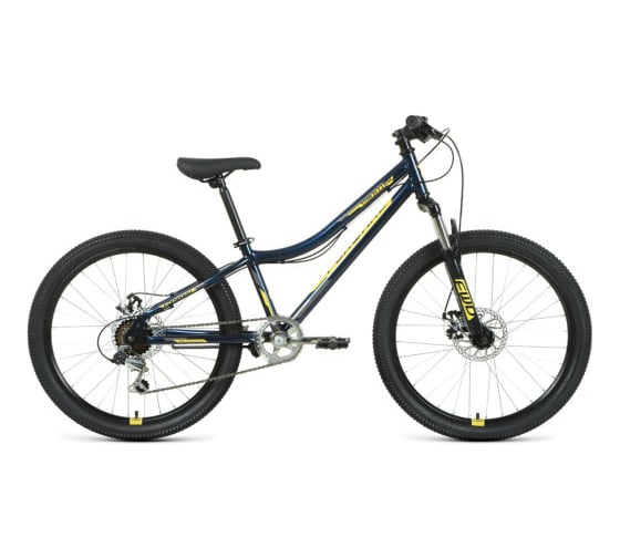 Велосипед FORWARD TITAN 24 2.2 disc 24, 6 скоростей, темно-синий/золотой RBKW1J146006