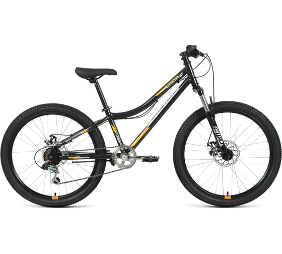 Велосипед FORWARD TITAN 24 2.2 disc 2, 6 скоростей, черный/оранжевый RBKW1J146005
