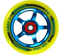 Колесо для трюкового самоката Larsen 100 мм, АВЕС 9, алюминиевый обод, ПУ 4690222163599