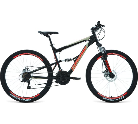 Велосипед FORWARD RAPTOR 27.5 2.0 disc, рост 16, черный/красный RBKW1F17E008