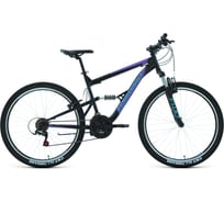 Велосипед FORWARD RAPTOR 27.5 1.0, рост 18, черный/бирюзовый RBKW1F17E006