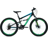 Велосипед FORWARD RAPTOR 24 2.0 disc, рост 15, черный/бирюзовый RBKW1F146003
