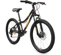 Велосипед FORWARD IRIS 24 2.0 disc 24, 6 скоростей, черный/оранжевый RBKW17N46005