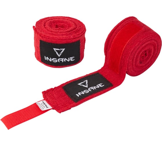 Бинт боксерский Insane CRUSHER IN24-HW600, хлопок, красный, 3.5 м 4680459247827 1