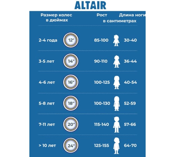 Велосипед ALTAIR KIDS 18, 2020-2021 г, черный/белый 1BKT1K1D1002