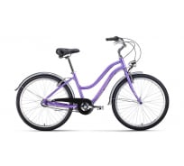 Велосипед FORWARD EVIA AIR 26 2.0 26, 3 скорости, рост 16, фиолетовый/белый RBKW1C363003