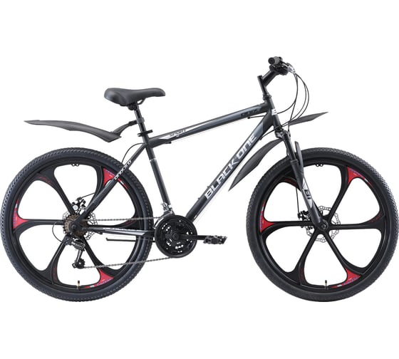 Велосипед BLACK ONE Onix 26 D FW серый/черный/красный, размер рамы 18" H000016560 1