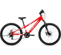 Велосипед FORWARD RISE 24 2.0 disc 24, 7 скоростей, рост 11, красный/белый RBKW1J347010