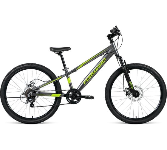 Велосипед FORWARD RISE 24 2.0 disc, рост 11, серый/зеленый RBKW1J347009