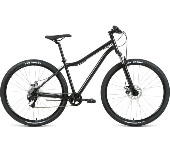 Велосипед FORWARD SPORTING 29, 2.2 disc, 29, 8 скоростей, рост 19, черный/темно-серый RBKW1M19G004