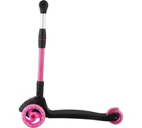 Трехколесный самокат MAXISCOO со светящимися колесами, черный с розовым Baby Delux MSC-B072001D