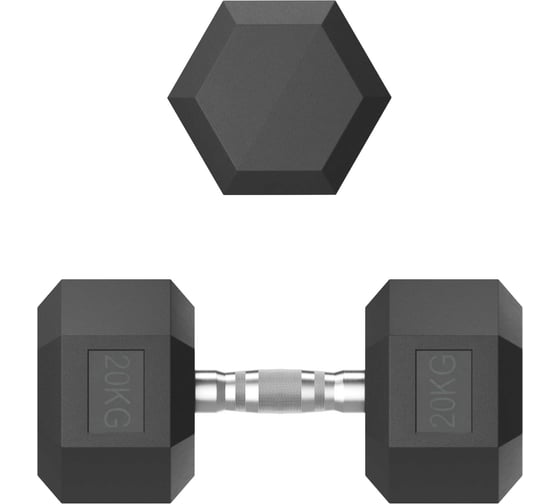 Гантель UNIXFIT гексагональная, обрезиненная, 20 кг DBHEX20