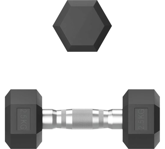 Гантель UNIXFIT гексагональная, обрезиненная, 2.5 кг DBHEX2_5