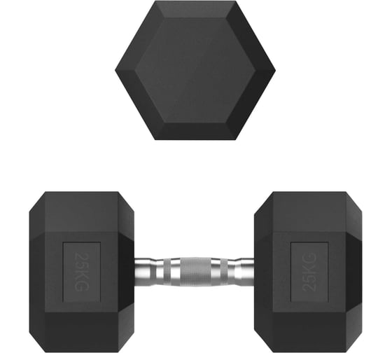 Гантель UNIXFIT гексагональная, обрезиненная, 25 кг DBHEX25
