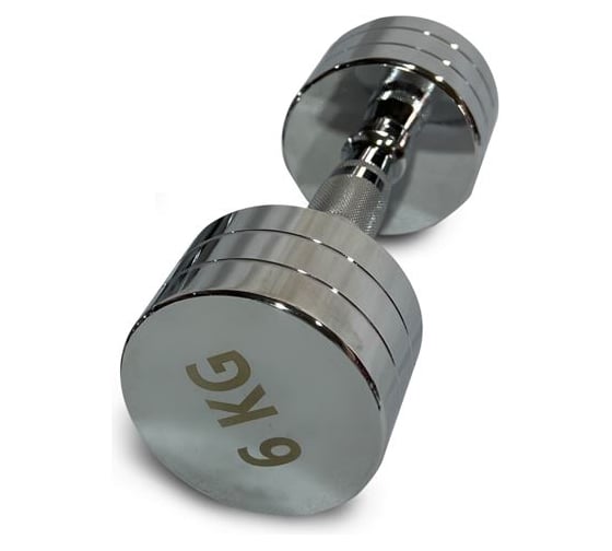 Гантель UNIXFIT PRO круглая, хромированная, 6 кг DBRND6PCE 1