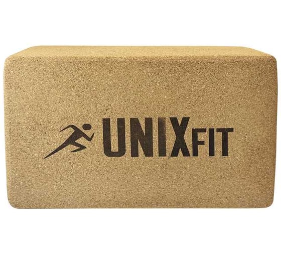 Блок для йоги и фитнеса UNIXFIT пробковый, 22.5x15x7.5 см, YBU200GCR