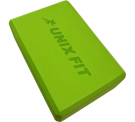 Блок для йоги и фитнеса UNIXFIT 200 г, 23x15x7 см, зеленый YBU200GGN