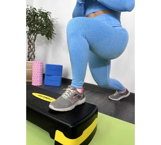 Степ-платформа для фитнеса UNIXFIT 2 уровня, 68 см, желтый SPU68WYW
