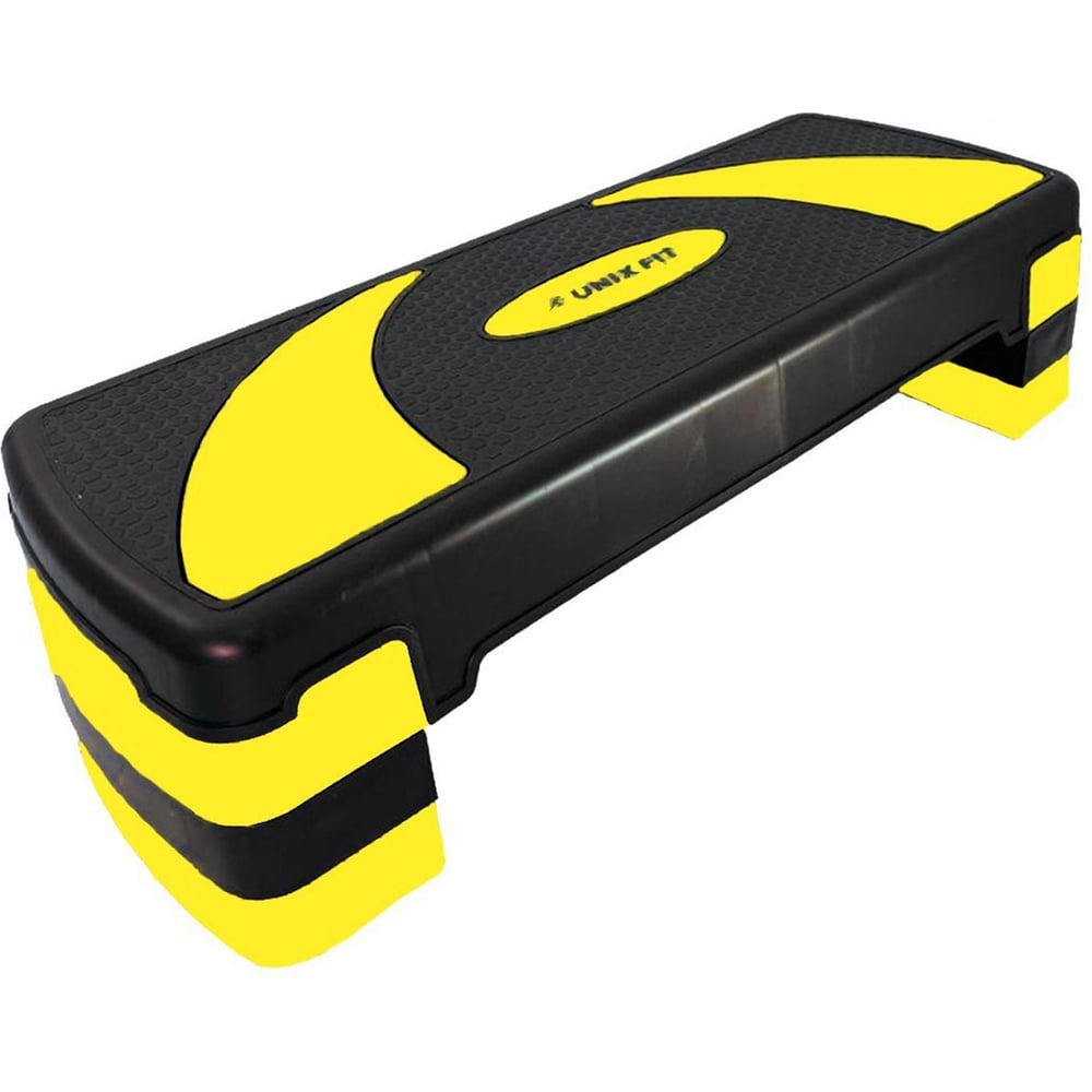 Степ-платформа для фитнеса UNIXFIT 3 уровня, 80 см, желтый SPU80WYW ...