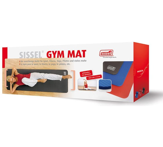 Гимнастический мат SISSEL Gym Mat 15 мм, 180x60x1,5 см, синий SI 200.001.5 00-00-00