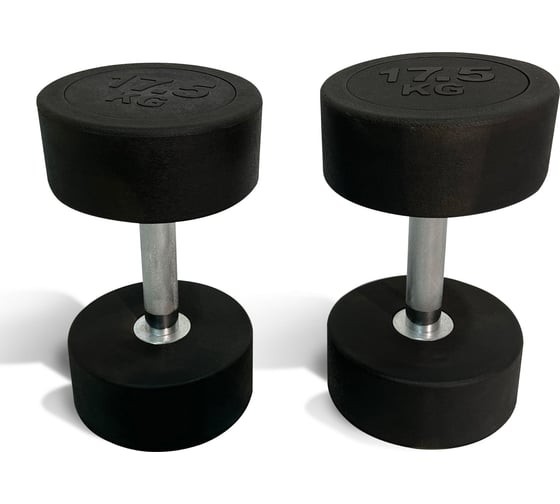 Гантель UNIXFIT PRO круглая обрезиненная 17,5 кг DBRND17_5PBK