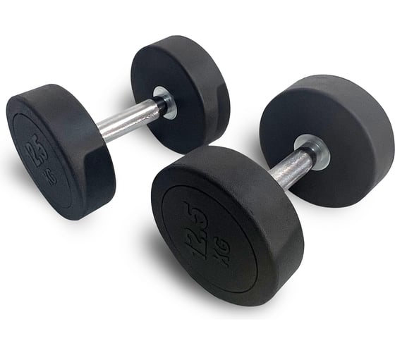Гантель UNIXFIT PRO круглая обрезиненная 12,5 кг DBRND12_5PBK