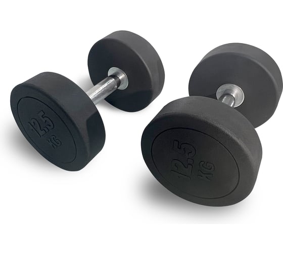 Гантель UNIXFIT PRO круглая обрезиненная 12,5 кг DBRND12_5PBK