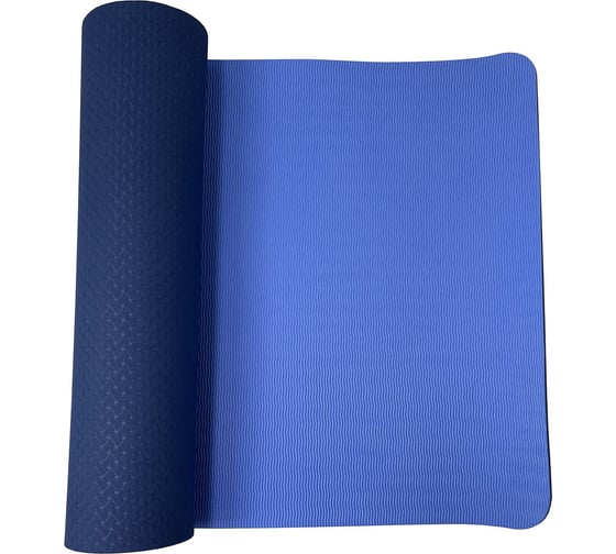 Коврик для йоги и фитнеса UNIXFIT двусторонний, 180x61x0,8 см, двуцветный, голубой YMU8MMBE