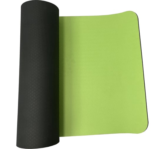 Коврик для йоги и фитнеса UNIXFIT двусторонний, 180x61x0,8 см, двуцветный, зеленый YMU8MMGN