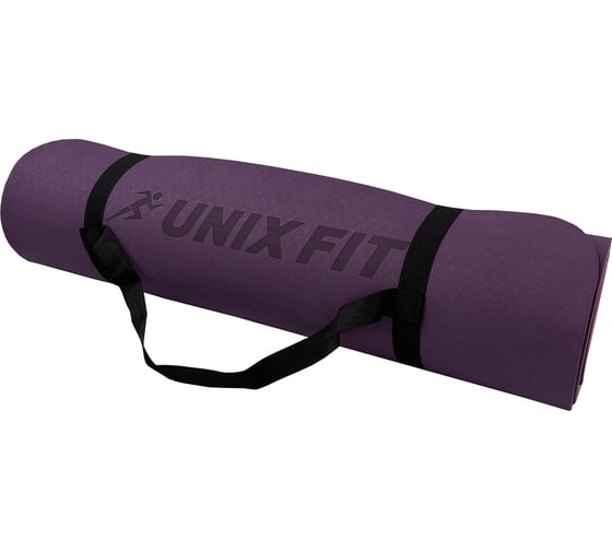 Коврик для йоги и фитнеса UNIXFIT двусторонний, 180x61x0,8 см, двуцветный, фиолетовый YMU8MMVT 1