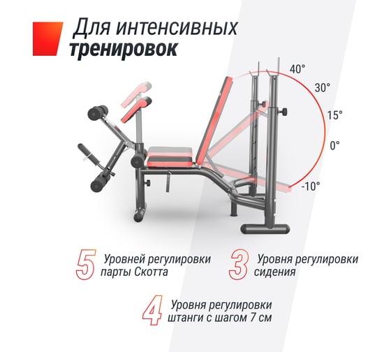 Скамья силовая со стойками UNIXFIT BENCH 135 BSBNRK135